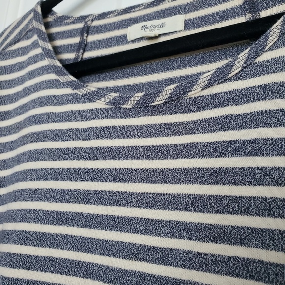 madewell medium M navy blue white  long sleeve top - Picture 4 of 8